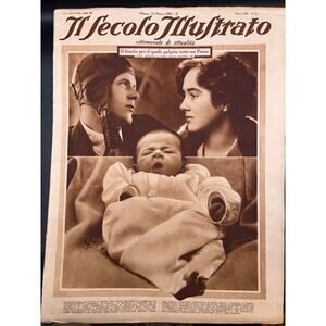 Italian 1932 Charles Lindbergh Baby Magazine Charlie Chaplin Spirt of St. Louis